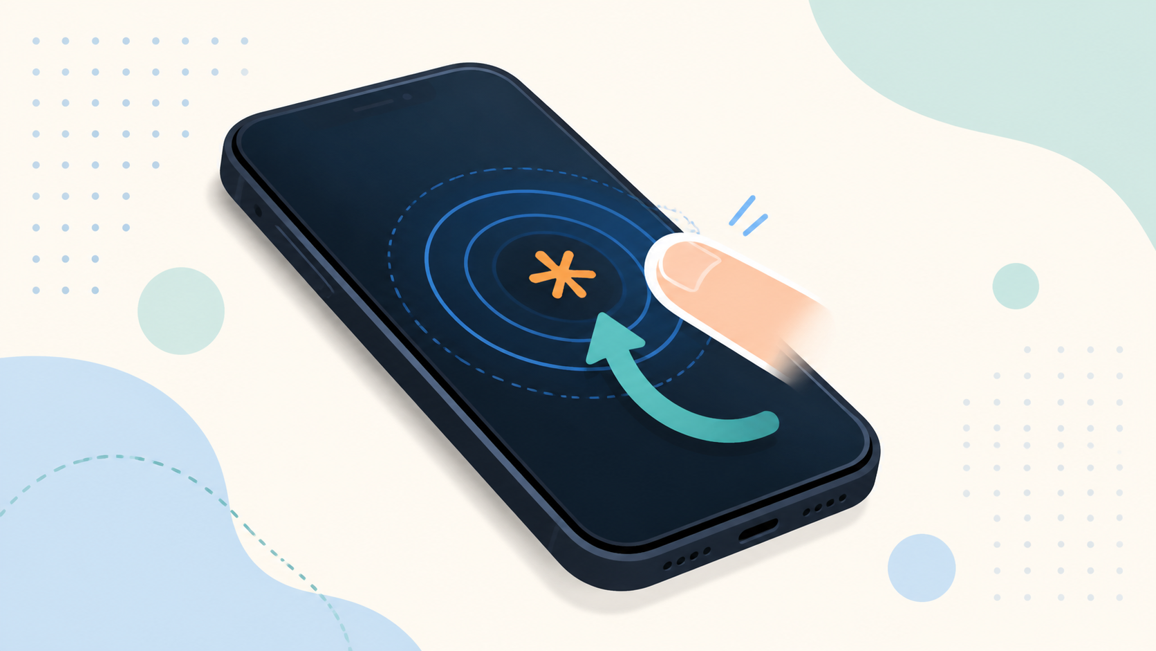 iPhoneの画面をタッチしても反応しない状態を表すイラスト